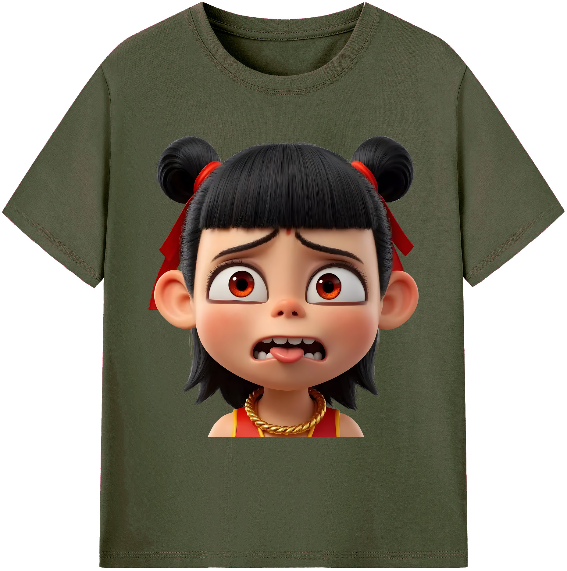 （画像用） Ne Zha 2 ナタ 魔童の大暴れ 綿100％ メンズ半袖Tシャツ｜肌触りやわらか＆通気性